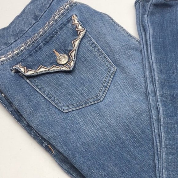LIKE NEW SEVEN7 ROCKER SLIM JEANS 4/26x28 EMBROIDERED FLAP POCKET 😎 - Picture 7 of 15